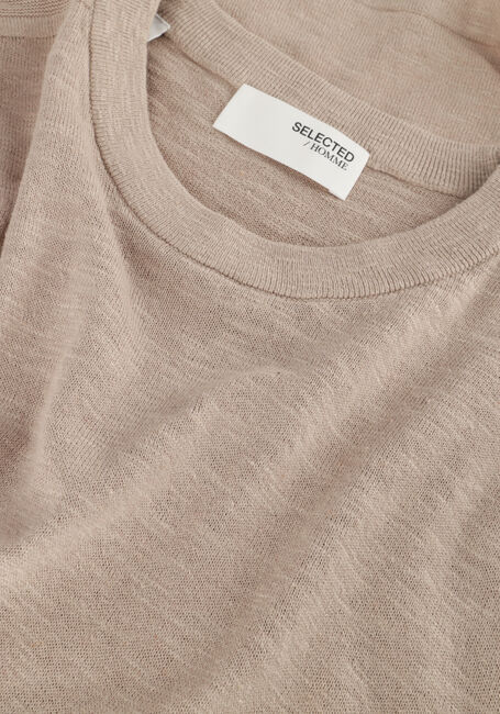 Beige SELECTED HOMME T-shirt SLHBERG LINEN SS KNIT TEE NOOS - large