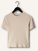 Beige CALVIN KLEIN T-shirt RIB SHORT SLEEVE TEE Beige CALVIN KLEIN T-shirt RIB SHORT SLEEVE TEE - medium