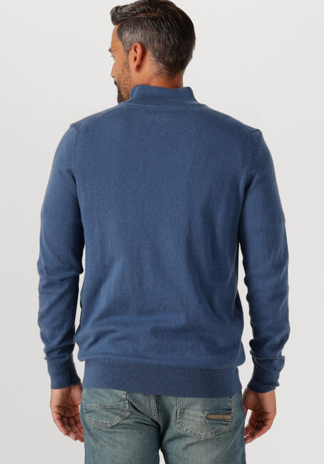 LYLE & SCOTT Pull COTTON MERINO QUARTER ZIP JUMPER en bleu - large