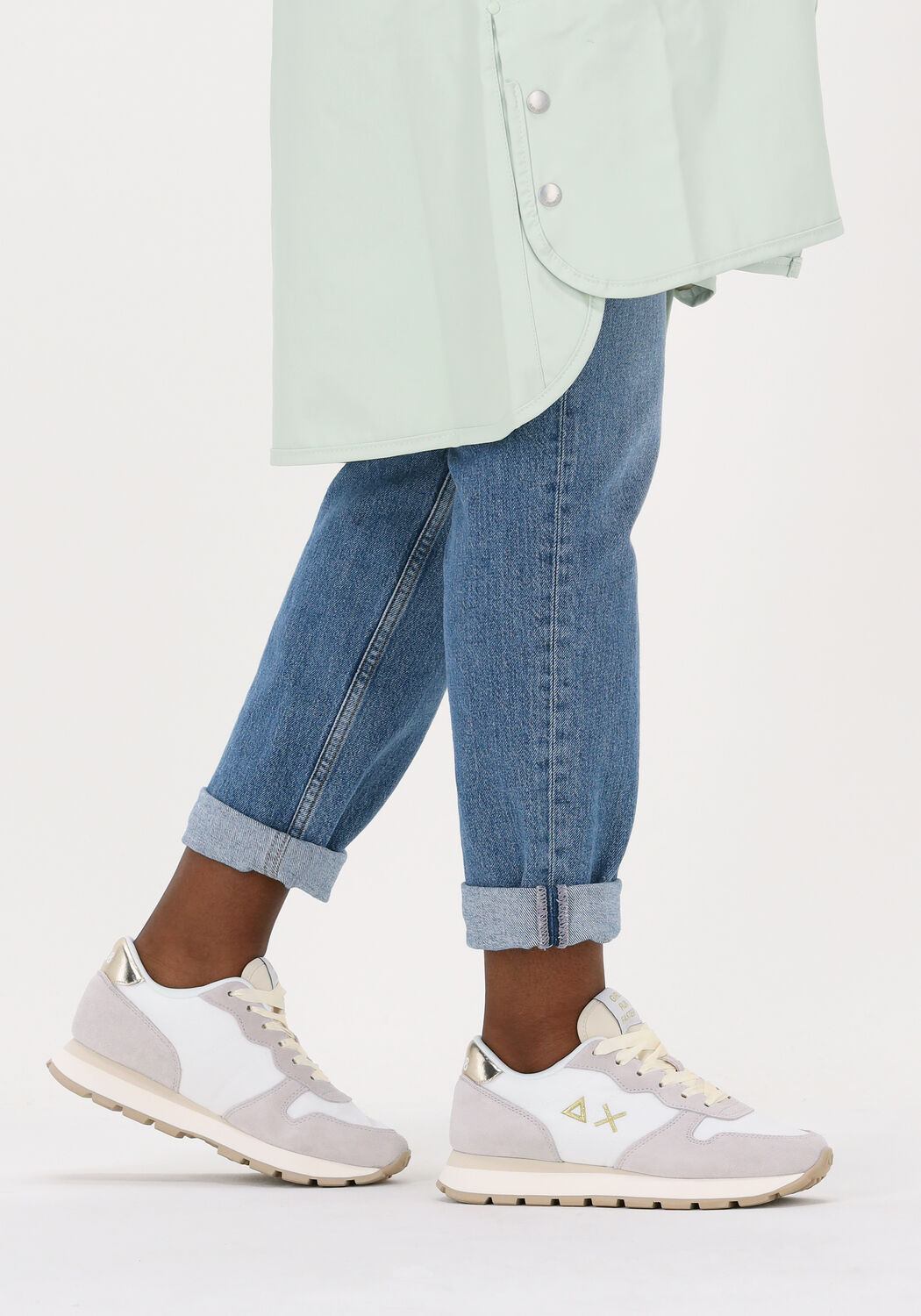 Witte SUN68 Sneakers ALLY GOLD - large
