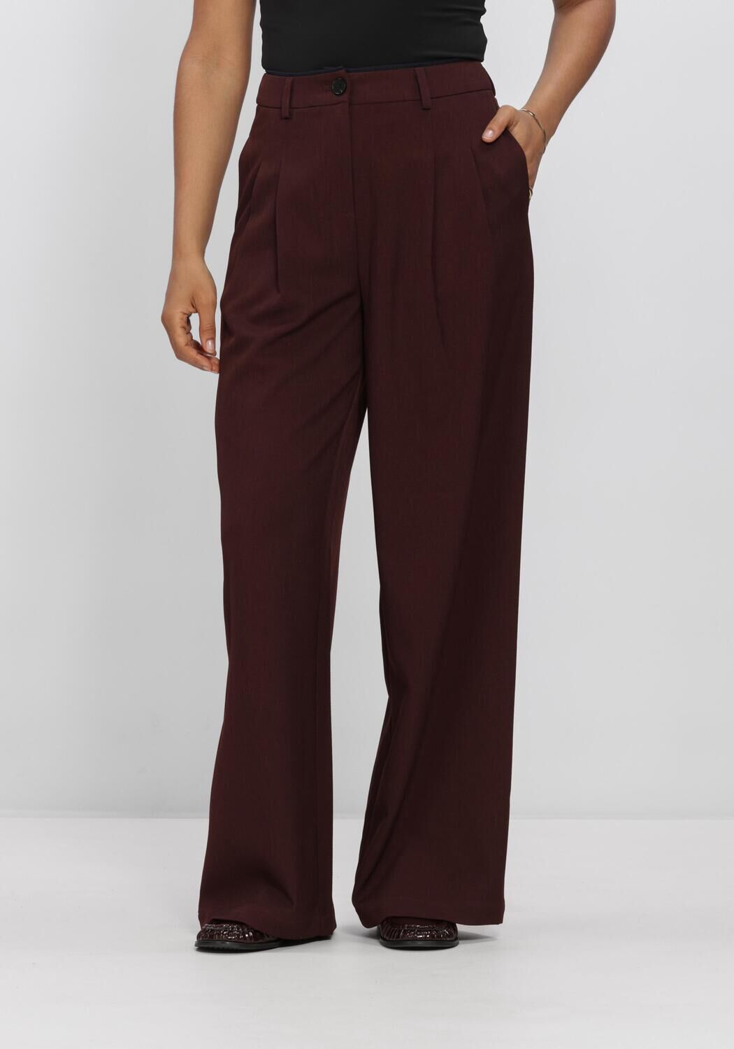 Bordeaux AIMEE THE LABEL Broeken/jumpsuits LUXW6 TROUSER - large