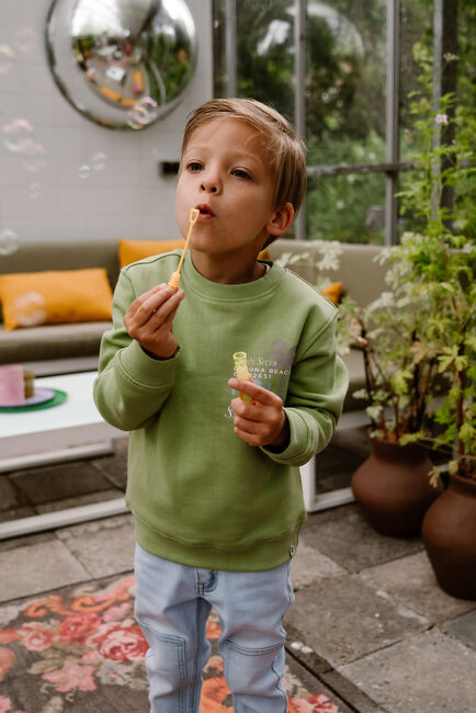 DAILY7 Chandail SWEATER TEXTPRINT en vert - large