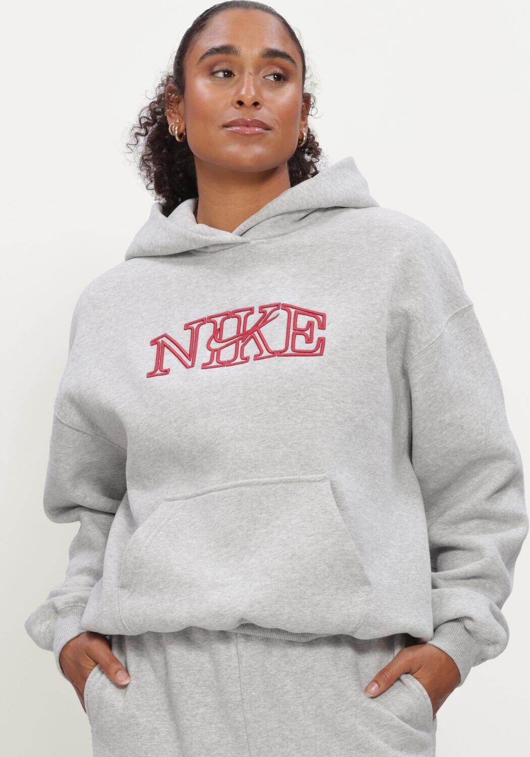 NIKE Chandail NIKE STUDIO FLEECE MIDDELZWAAR 'GRAPHIC PACK' Gris clair - large