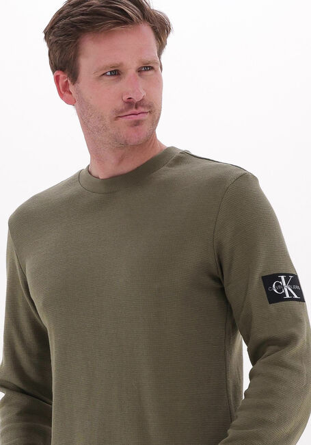 CALVIN KLEIN Chandail BADGE WAFFLE LS TEE Olive - large
