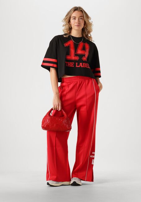 ALIX THE LABEL T-shirt LADIES KNITTED CROPPED SPORTS en noir - large