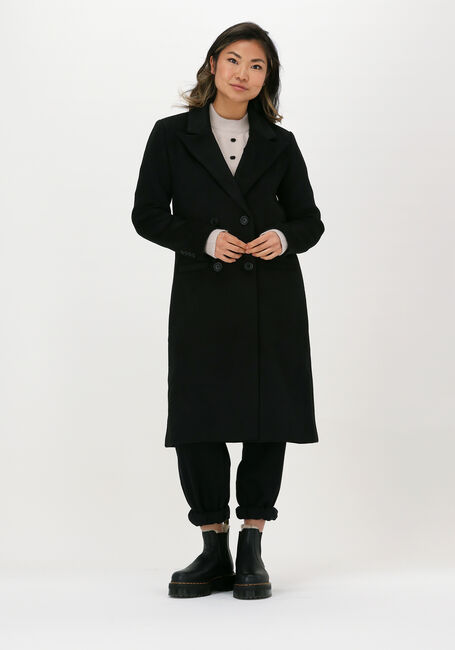 Zwarte OBJECT Mantel LINEA COAT - large