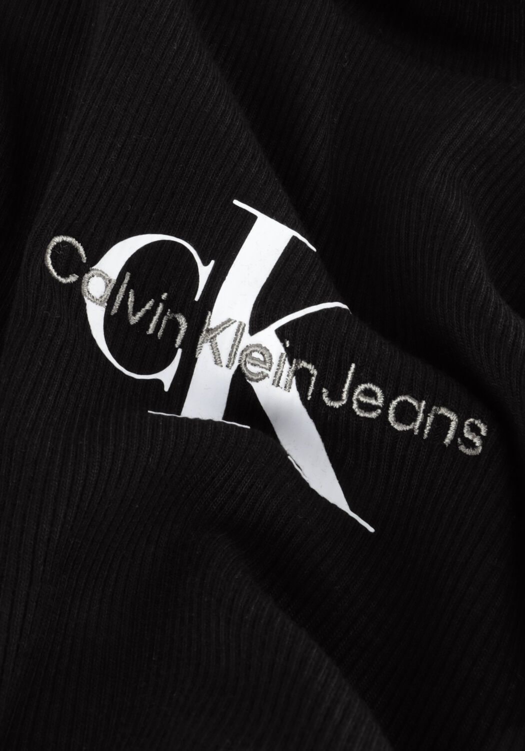 CALVIN KLEIN Col roul&eacute; MONOLOGO RIB ROLL NECK en noir - large