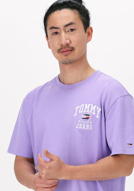 TOMMY JEANS T-shirt TJM HOMESPUN COLLEGE TEE en violet - large