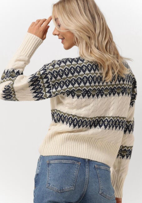 Gebroken wit SCOTCH & SODA Trui FAIR ISLE KNITTED CABLE PULLOVER - large