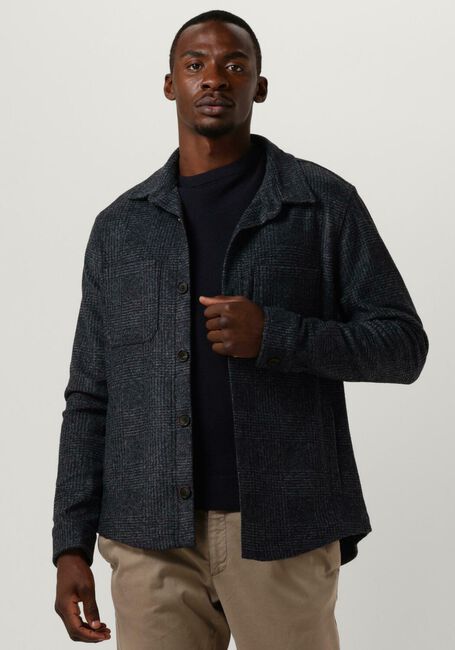 Donkerblauwe PROFUOMO Overshirt OVERSHIRT KNIT CHECK - large