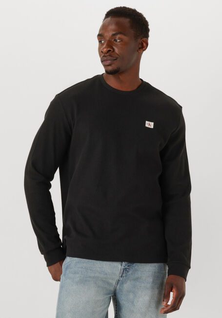 CALVIN KLEIN Pull LS WAFFLE BADGE CREWNK TEE en noir - large