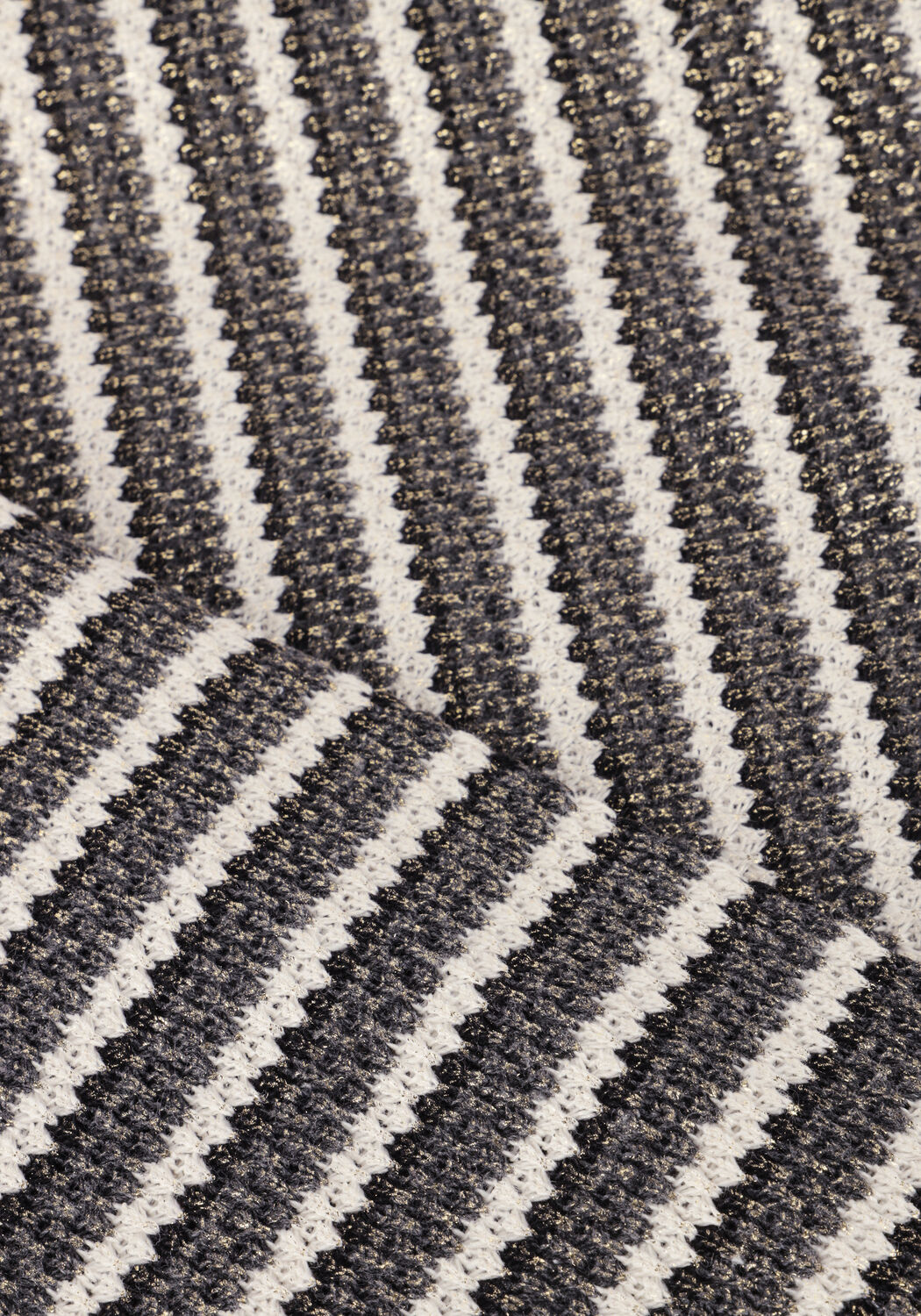 SUMMUM T-shirt SLEEVELESS TOP KNITTED STRIPE COATED en noir - large