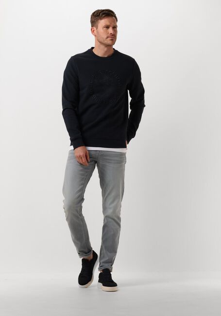 Blauwe PME LEGEND Trui CREWNECK WAFFLE JERSEY - large