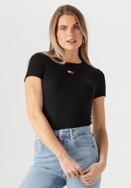 TOMMY JEANS T-shirt TWJ SLIM BADGE RIB TEE en noir - large