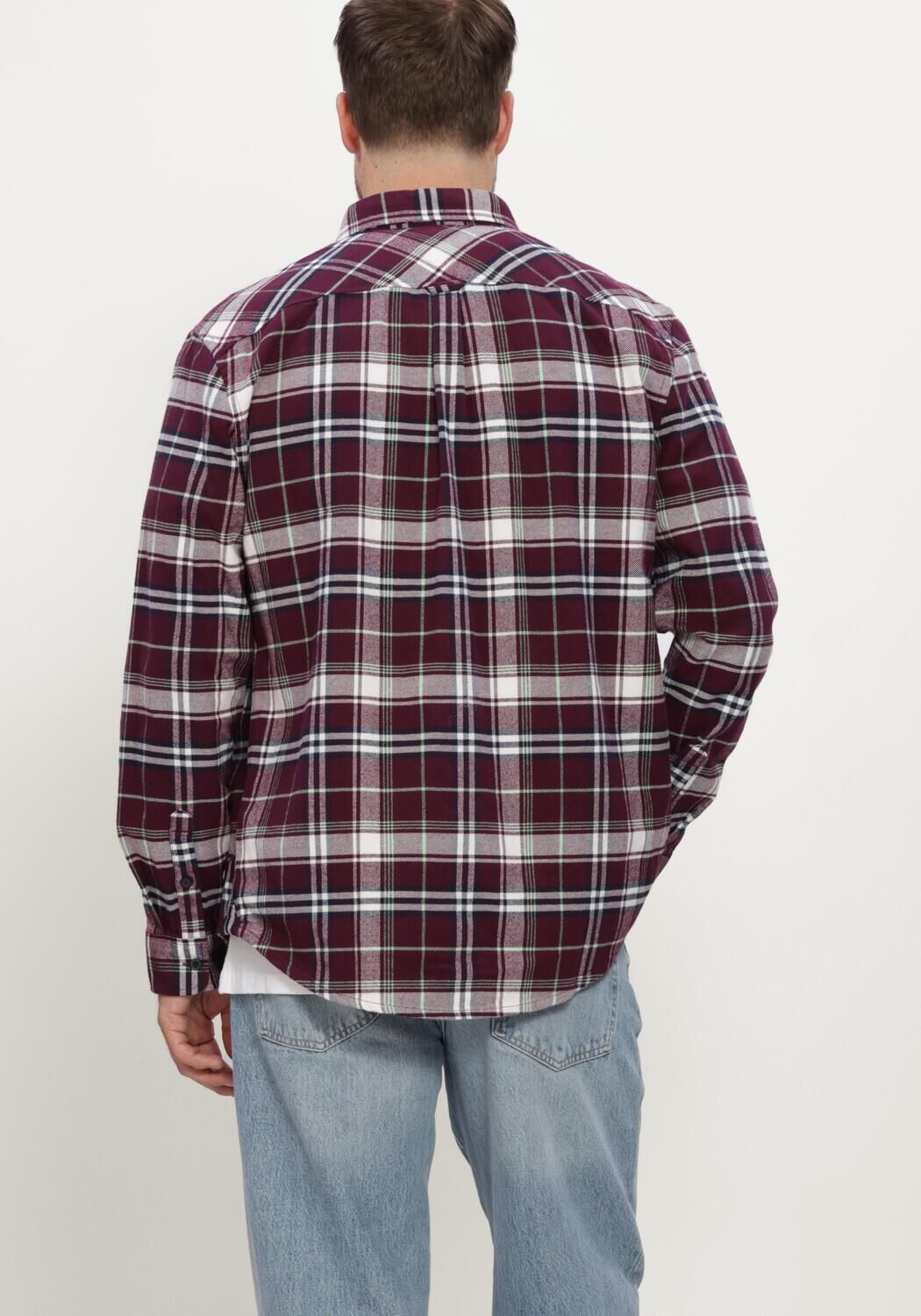 TOMMY JEANS Chemise d&eacute;contract&eacute; TJM REG FLANNEL CHECK SHIRT EXT Bordeaux - large