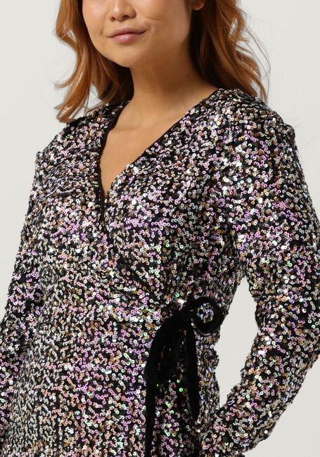 Paarse Y.A.S. Mini jurk YASMULTISEQ LS WRAP DRESS - large