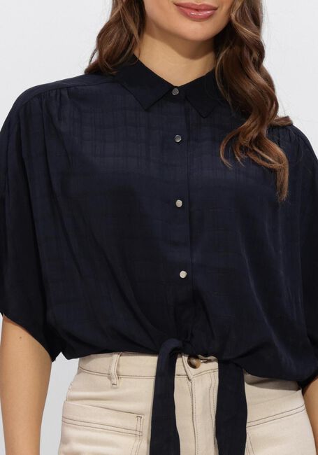 Donkerblauwe ANOTHER LABEL  ALBATHYLLE CHECK SHIRT S/S - large