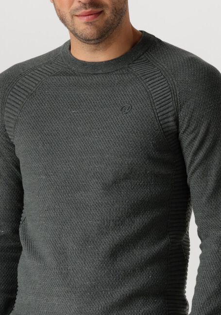 Groene CAST IRON Trui CREWNECK COTTON HEATHER PLATED BLEND - large