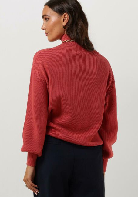 MSCH COPENHAGEN Col roul&eacute; MSCHMAGNEA RACHELLE RIB PULLOVER en rouge - large