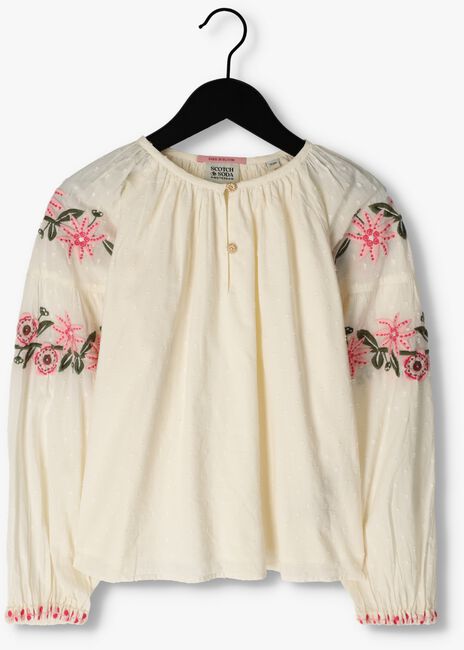 SCOTCH & SODA Blouse LONG SLEEVED FLOWER EMBROIDERY TOP en blanc - large