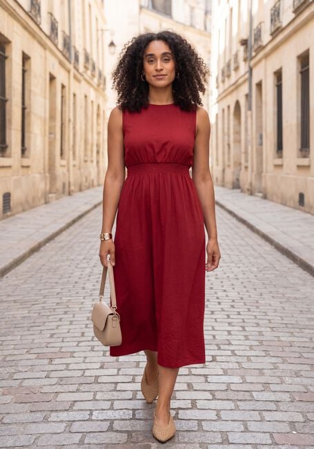 Bordeaux MSCH COPENHAGEN Midi jurk MSCHDARIA SL DRESS - large