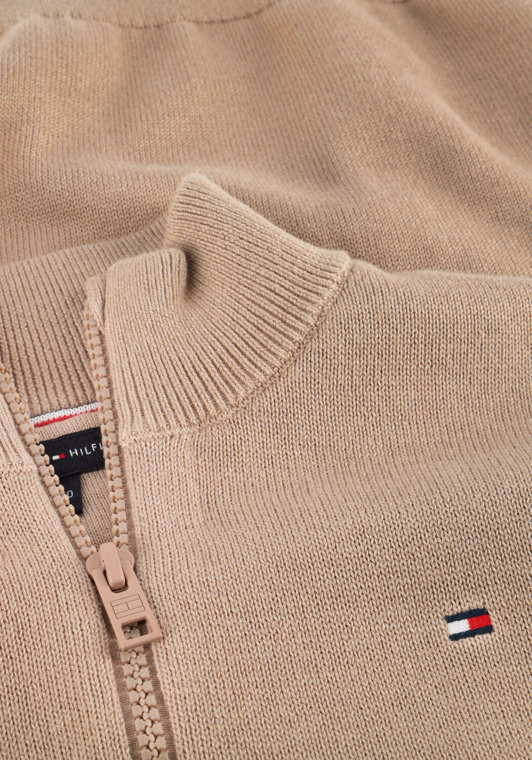 Beige TOMMY HILFIGER Trui HALF ZIP SWEATER - large