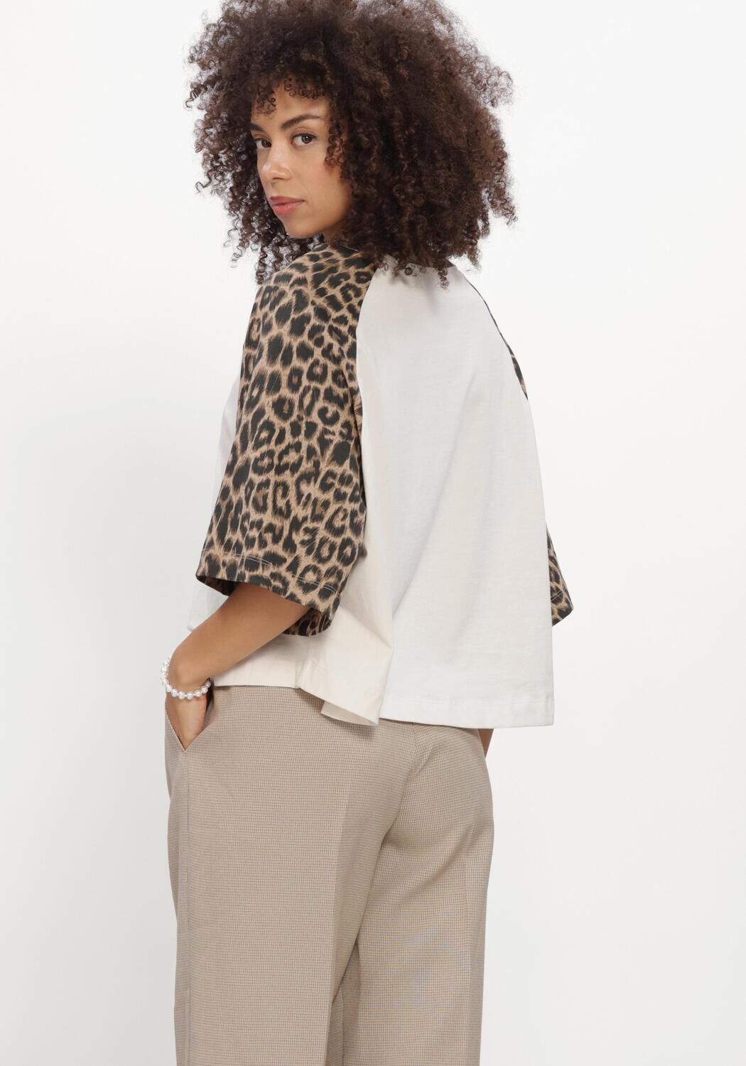 CATWALK JUNKIE T-shirt BASEBALL LEOPARD TSHIRT en blanc - large