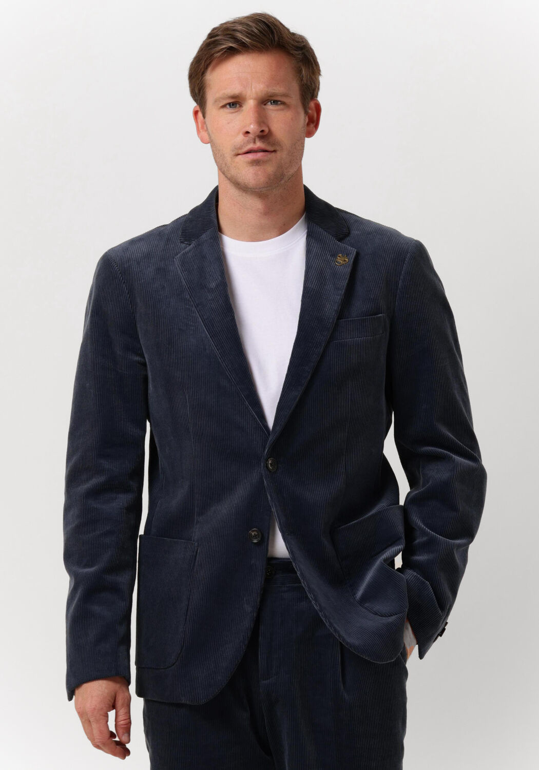 SCOTCH SODA Veston CORDUROY SINGLE BREASTED BLAZER en bleu Omoda