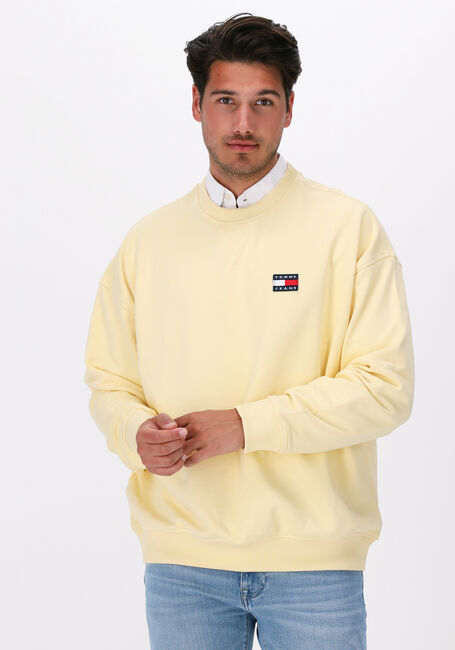 Gele TOMMY JEANS Sweater TJM COLLEGIATE CREW - large