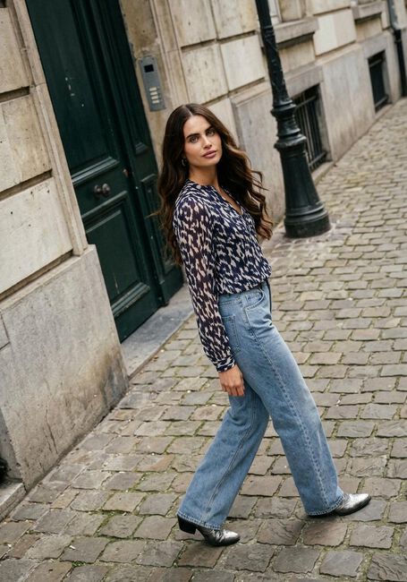 NEO NOIR LANDA DISTRESSED BLOUSE Blouses Bleu fonc&eacute; - large