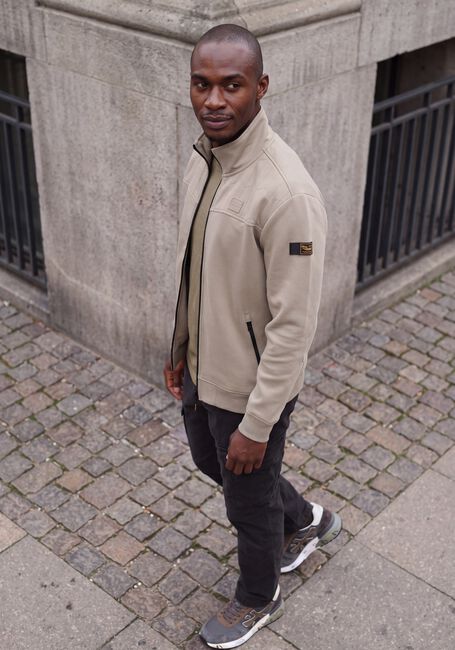 PME LEGEND Pull ZIP JACKET INTERLOCK SWEAT en beige - large