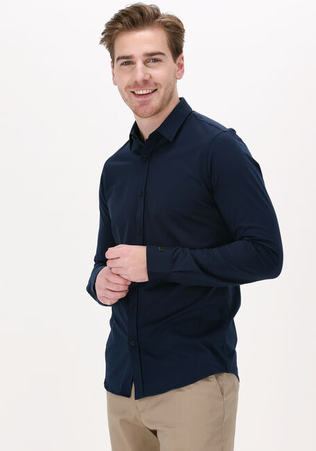 CAST IRON Chemise décontracté LONG SLEEVE SHIRT TWILL JERSEY Bleu foncé - large