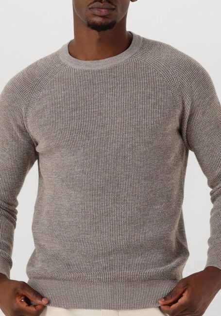 GENTILUOMO Pull ROUND LS RAGLAN en taupe - large
