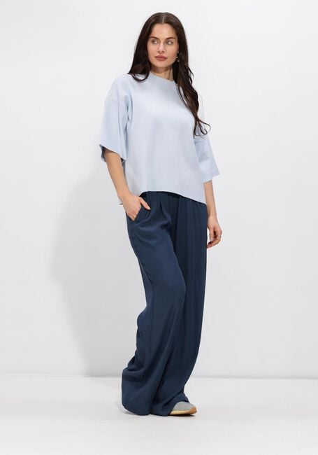 Lichtblauwe MINUS Top MSLUPI KNIT T-SHIRT - large