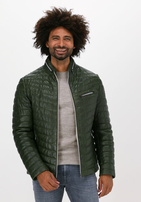MILESTONE Veste en cuir DAMIANO en vert - large