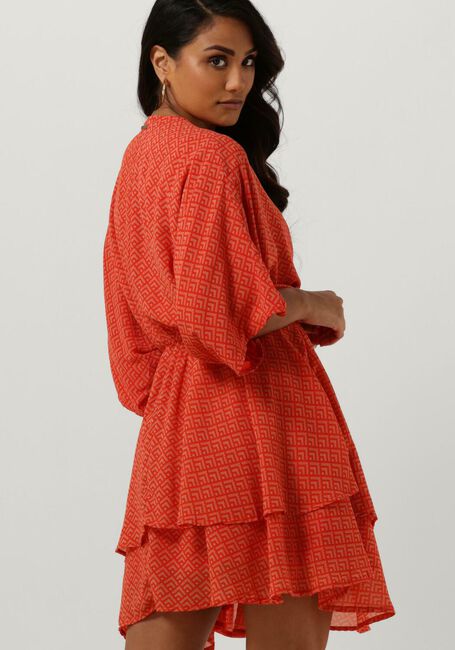 COLOURFUL REBEL Mini robe MENCIA SMALL GEO TWO LAYER MINI DRESS en orange - large