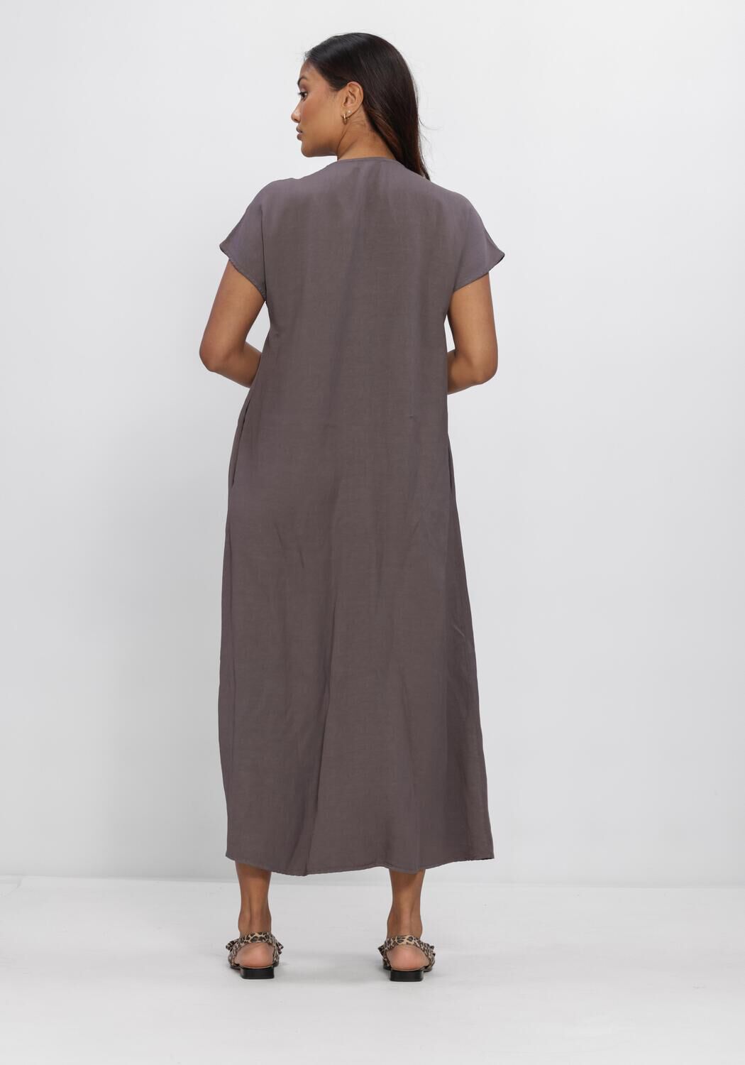 Grijze SIMPLE Jurken SHORT SLEEVE DRESS - large