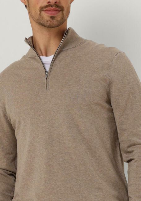 Beige PROFUOMO Trui PULLOVER HALF ZIP - large