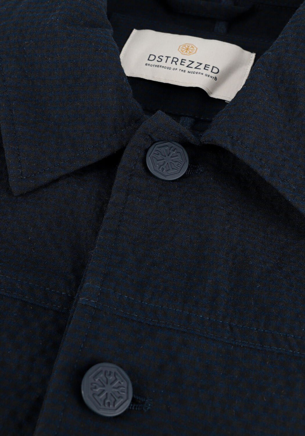 DSTREZZED Surchemise TRUCKER JACKET SEERSUCKER en bleu - large