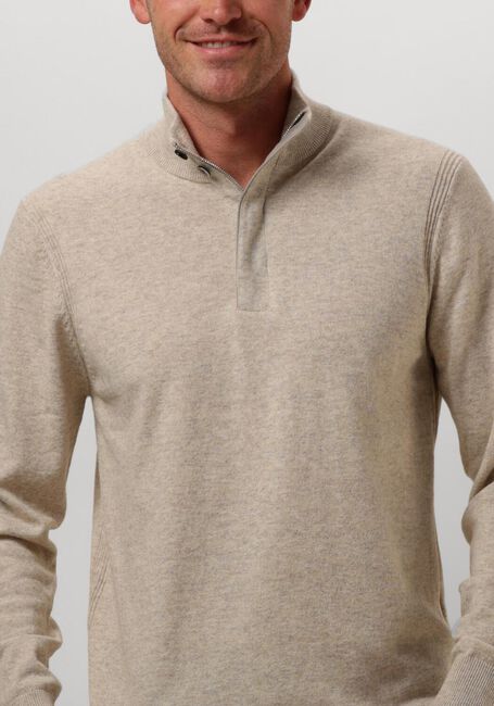 PROFUOMO Pull PULLOVER HALF ZIP BUTTON en marron - large