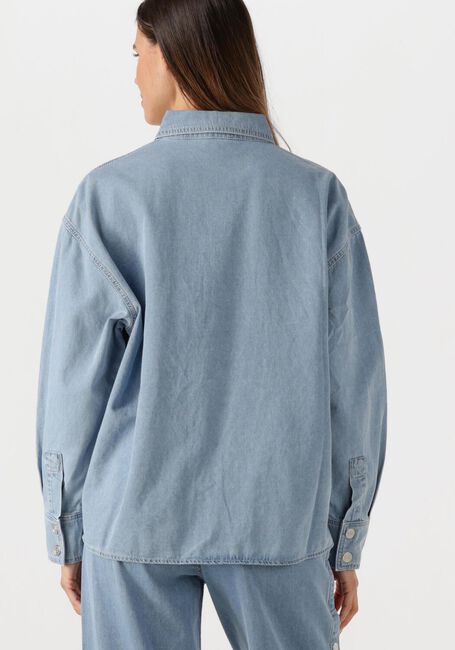 Blauwe ALIX THE LABEL  LADIES WOVEN CHAMBRAY PEPLUM DENIM BLOUSE - large