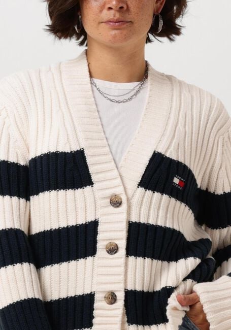 TOMMY JEANS Gilet TJW RWB BLACK FLAG CARDIGAN en blanc - large