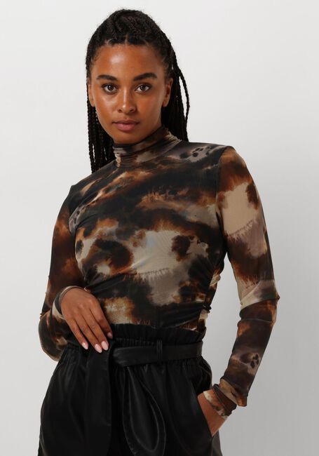 GESTUZ BEHKAGZ MESH TOP Hauts & T-shirts en marron - large