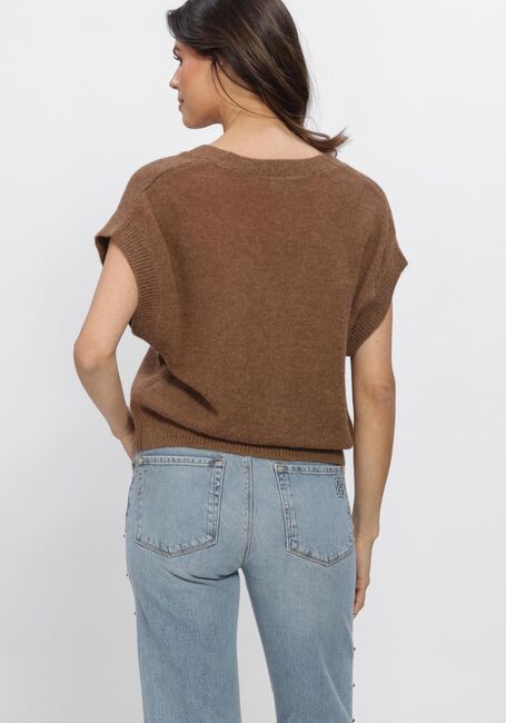 DANTE6 Gilet ZYRA SHORT SLEEVE CARDIGAN en marron - large