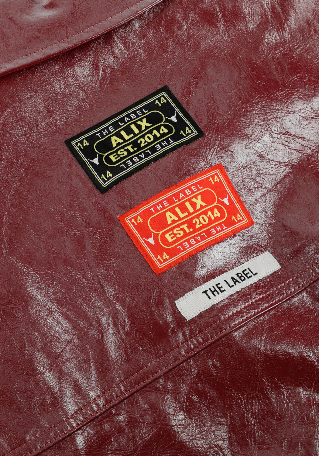 Bordeaux ALIX THE LABEL  FAUX LEATHER BLOUSE - large