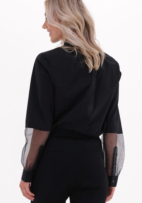 Zwarte 10DAYS  CONTRAST ORGANZA SHIRT POPLIN - large
