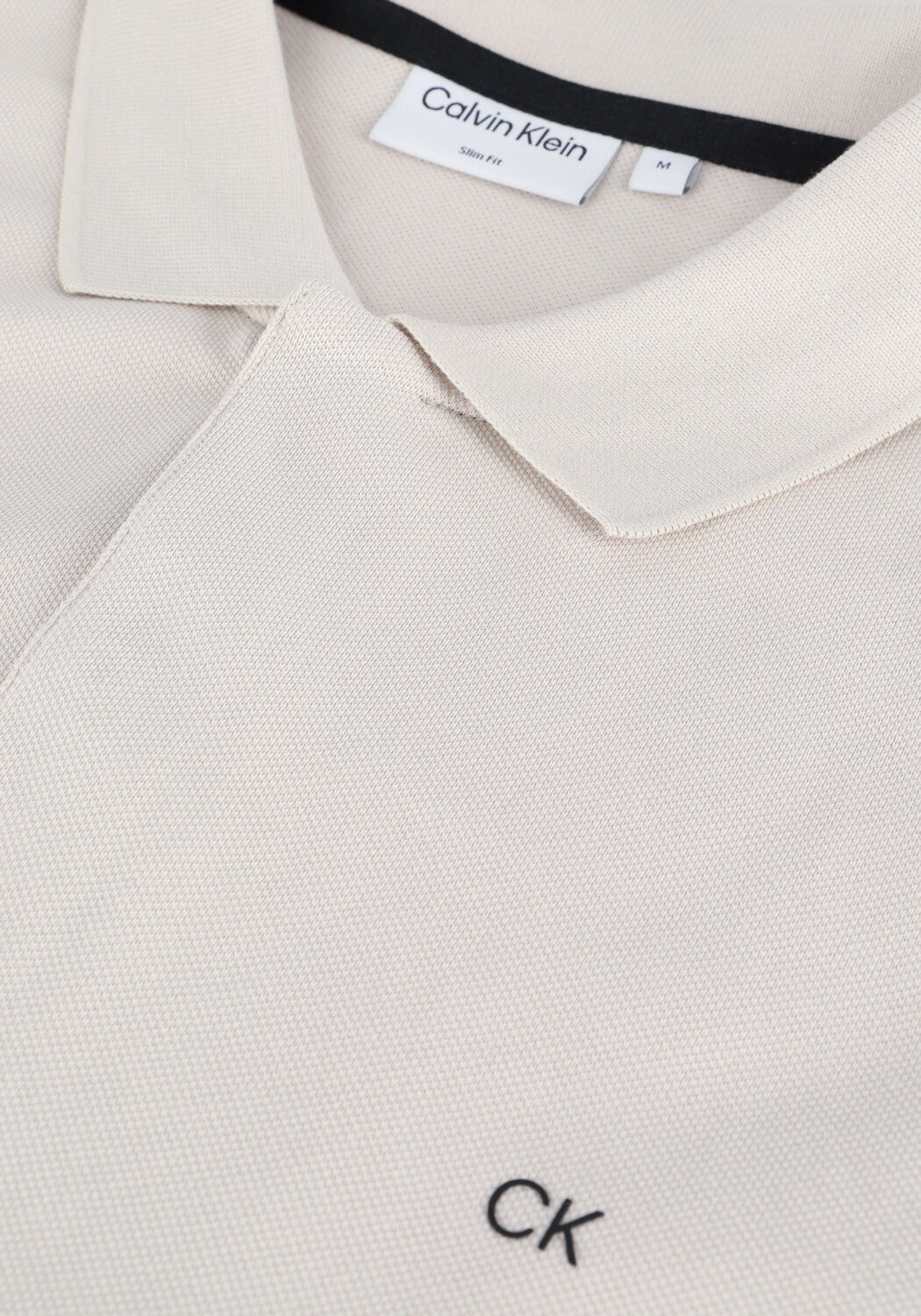 CALVIN KLEIN Polo STRETCH PIQUE SLIM POLO en beige - large