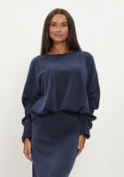 Donkerblauwe Y.A.S. Trui YASCOZE LS SWEAT - D2D