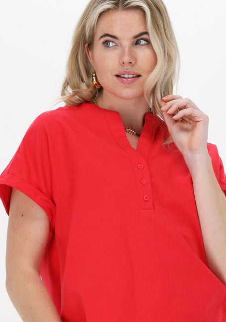CC HEART Haut LINEN TOP en rouge - large