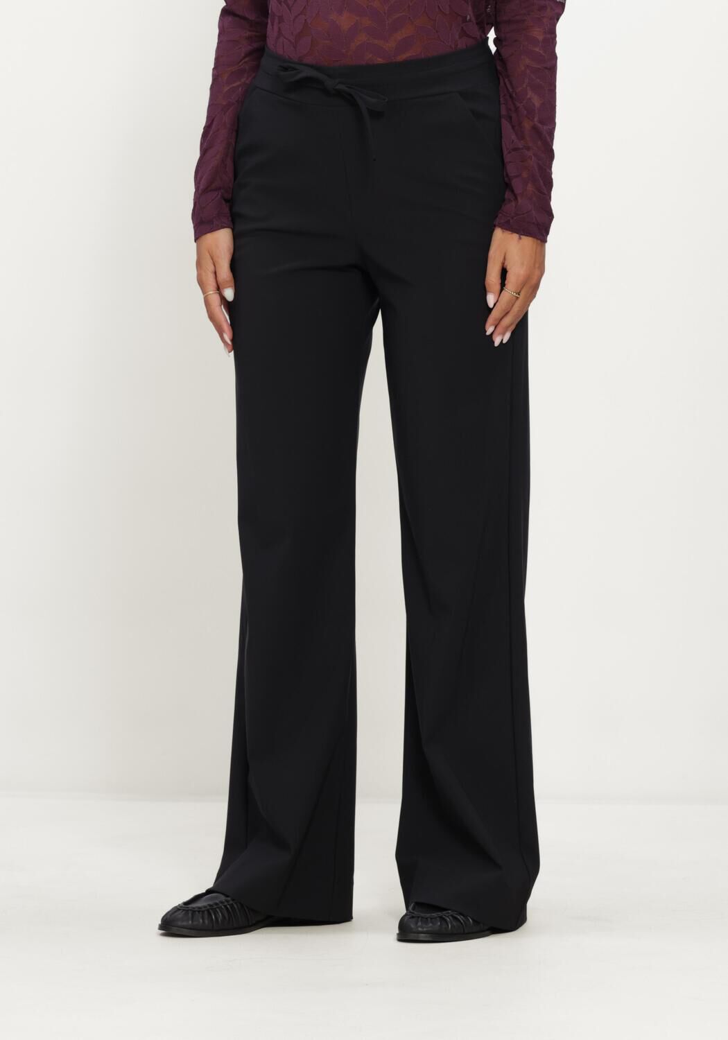 Zwarte STUDIO ANNELOES Wijde broek ABIGAIL TROUSERS - large